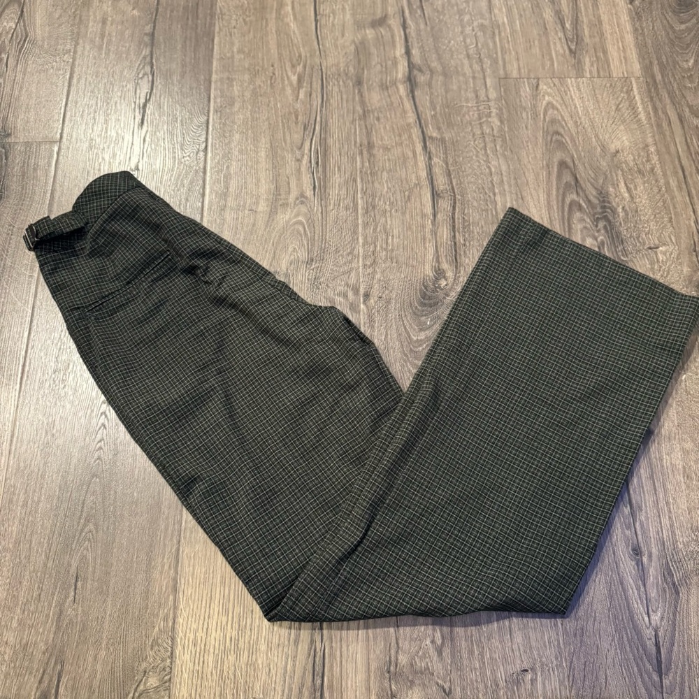 John Galt Brandy Melville Green Plaid Pants adjustable waist size 26 women - Picture 8 of 11